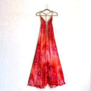 NWT Kasia de Gelaque Roberto Cavalli Limited Edition Silk Halter Gown Dress